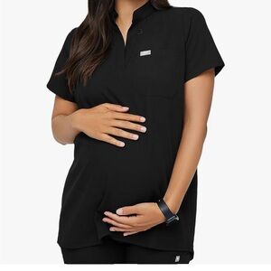 Figs Kitale Maternity Scrub Top Black S